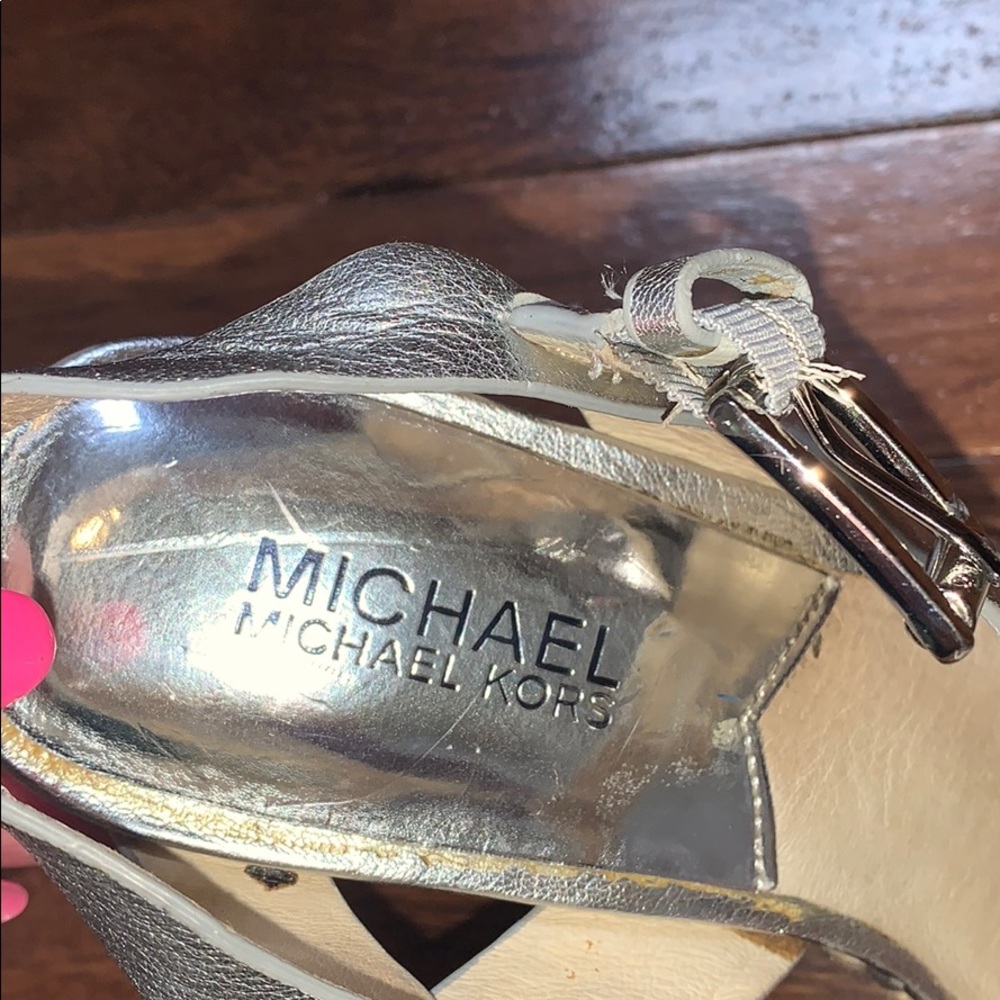 Michael Kors heels, size 8, silver strap - Picture 2 of 2